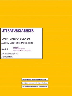 cover image of Joseph von Eichendorff – Aus dem Leben eines Taugenichts
